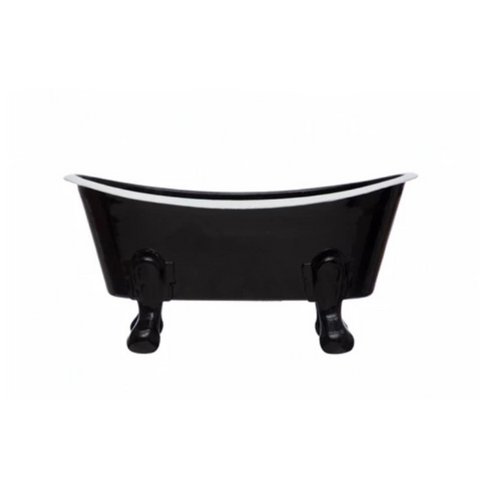 Metal Bathtub Soap Dish, Black + White