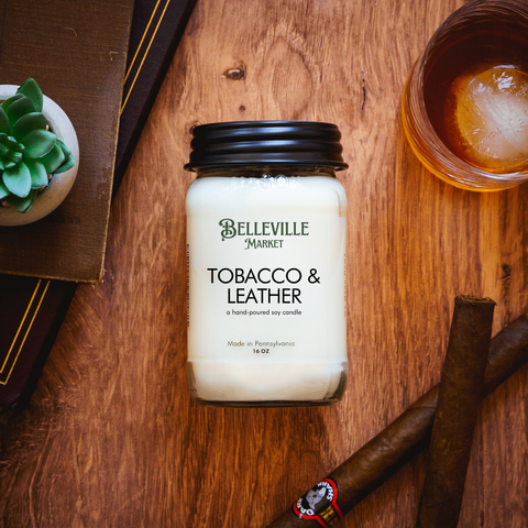 Tobacco & Leather Belleville Market Signature Candle