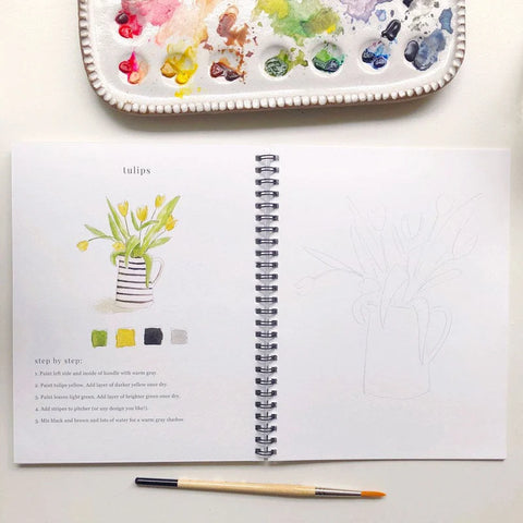 Flowers Watercolor Workbook, 7"x9", Multi