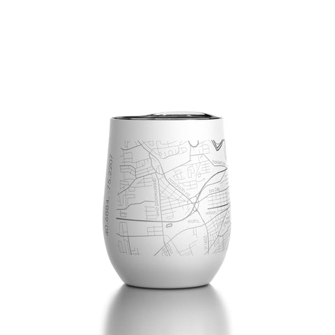 Easton Map Insulated Wine Tumbler, White
