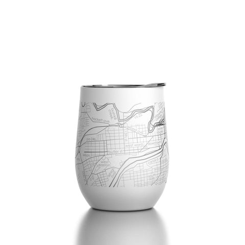Easton Map Insulated Wine Tumbler, White