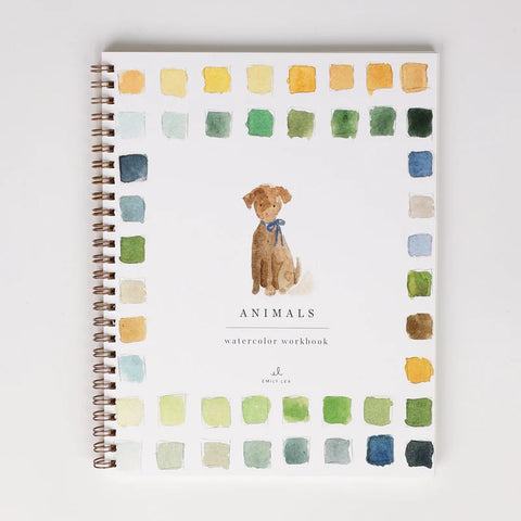 Animal Watercolor workbook, 7"x9", multi