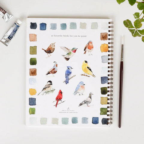 Birds Watercolor Workbook, 7"x9", Multi