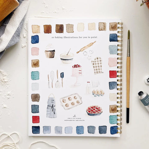 Baking Watercolor Workbook, 7"x9", Multi