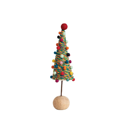 Merry & Bright Felt Tree With Pom Poms