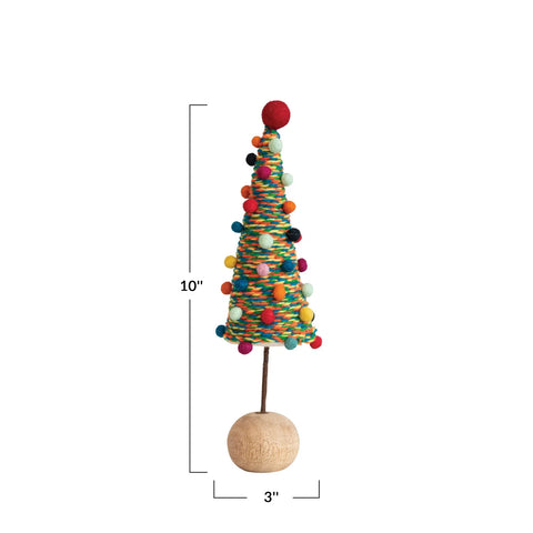 Merry & Bright Felt Tree With Pom Poms