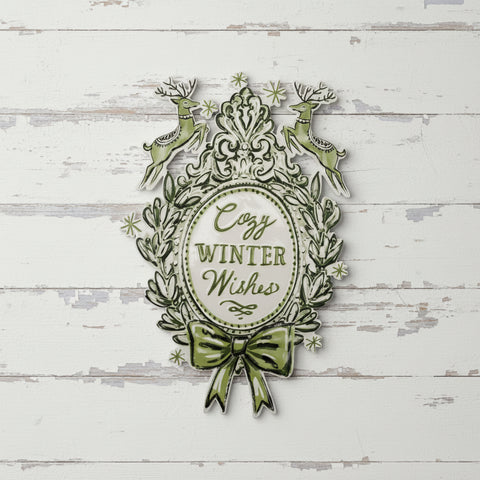 Cozy Winter Wishes Metal Wall Sign