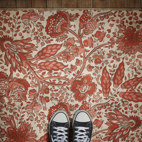 Williamsburg Garden Gate "A Bird Came Down The Walk" Vinyl Floorcloth - Spicher & Co.